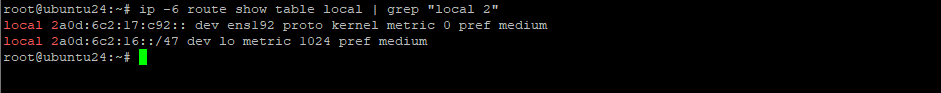 Проверка локального IPv6 маршрута
